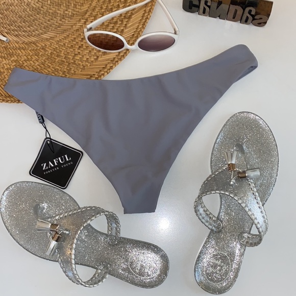 🆕🏊♀️ZAFUL Gray Bikini Swim Suit Bottom - Picture 5 of 8